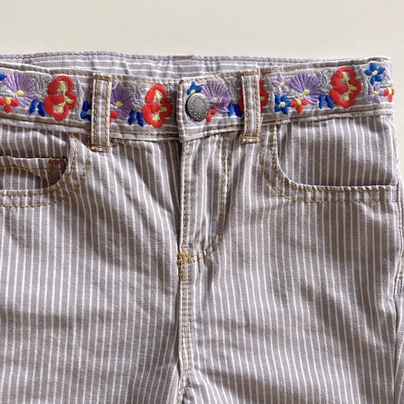 OSHKOSH | Girl’s Pants - 24 Months. Ticking Stripes and floral embroiderey - Picture 5 of 8